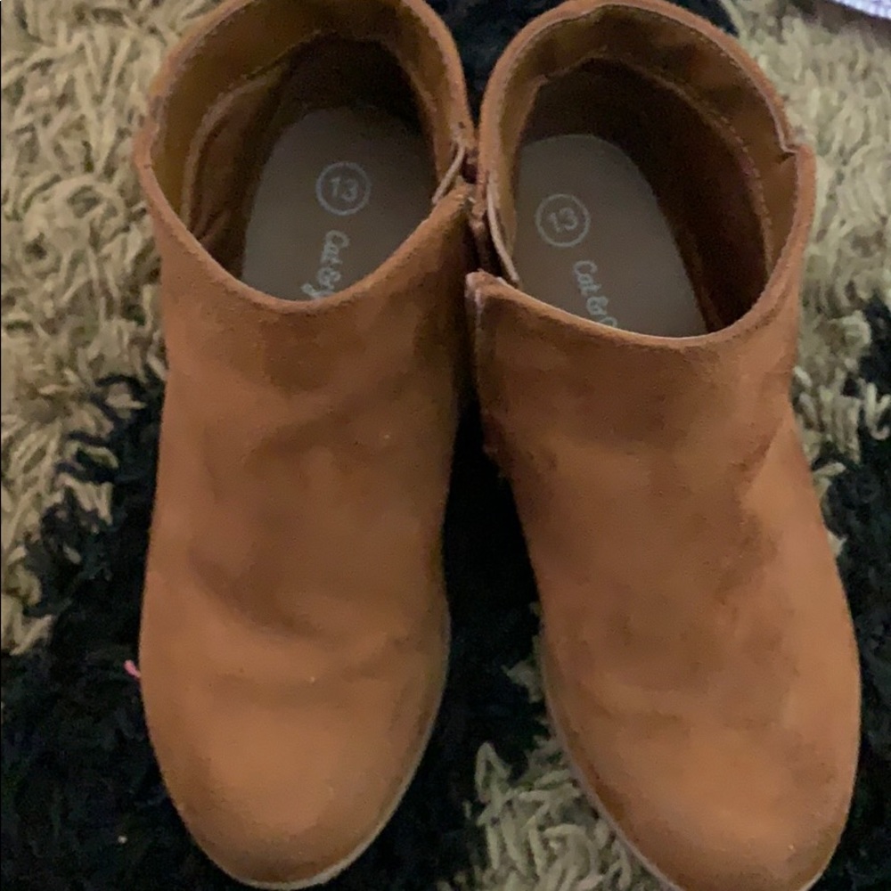 Girls tan booties